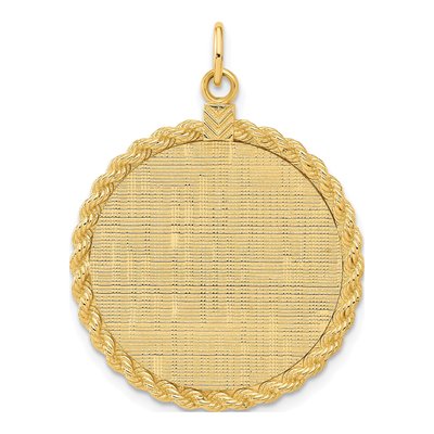14K Yellow Gold Round Disc Pendant