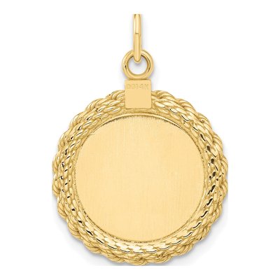 14K Yellow Gold Round Disc Charm – view 3