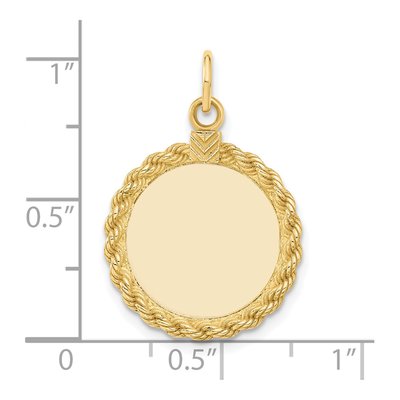 14K Yellow Gold Round Disc Charm – view 4