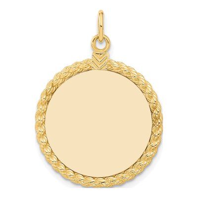 14K Yellow Gold Disc Charm