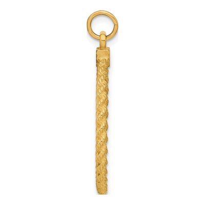 14K Yellow Gold Round Disc Charm – view 2