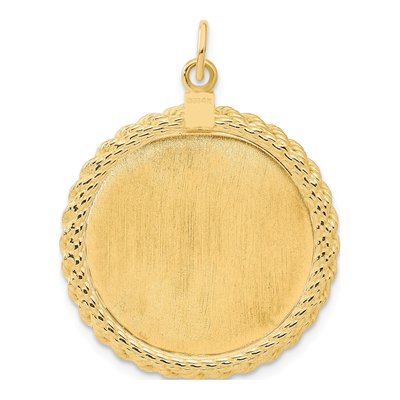 14K Yellow Gold Round Disc Charm – view 3