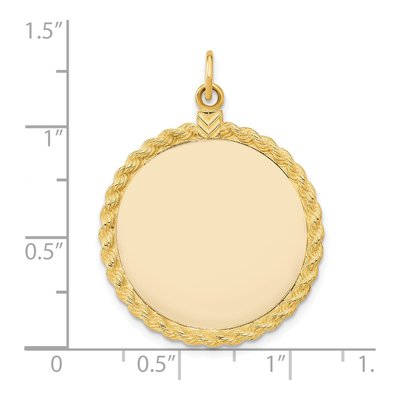 14K Yellow Gold Round Disc Charm – view 4