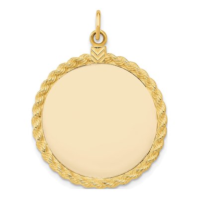 14K Yellow Gold Round Disc Charm