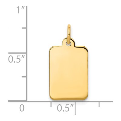 14K Yellow Gold Rectangular Disc Charm – view 3