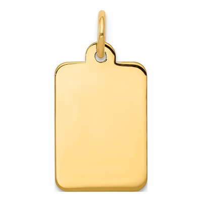14K Yellow Gold Rectangular Disc Charm