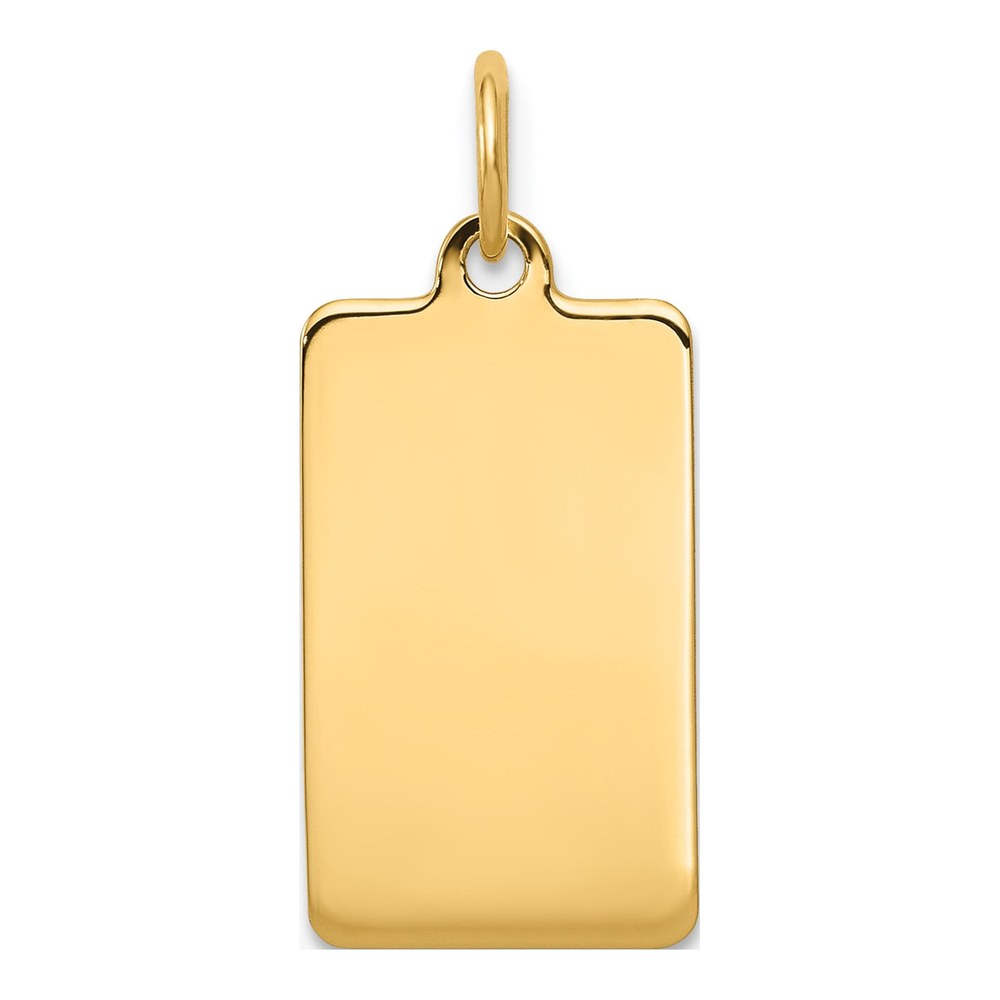 14K Yellow Gold Rectangular Disc Charm
