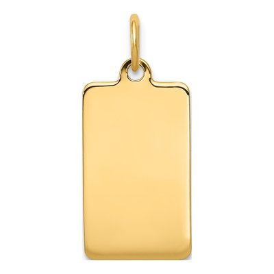 14K Yellow Gold Rectangular Disc Charm