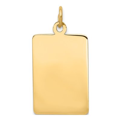 14K Yellow Gold Rectangular Disc Charm