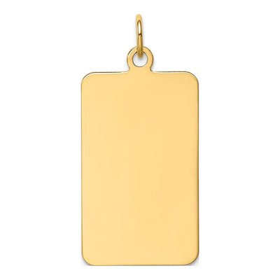 14K Yellow Gold Rectangular Disc Charm