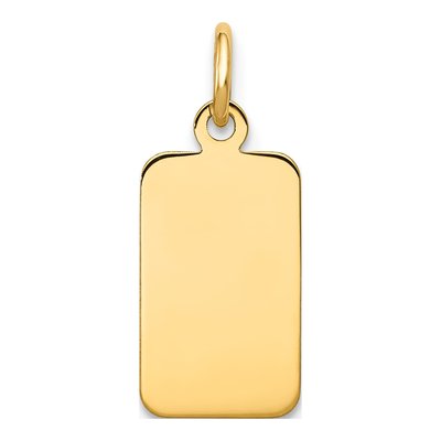 14K Yellow Gold Rectangular Disc Charm