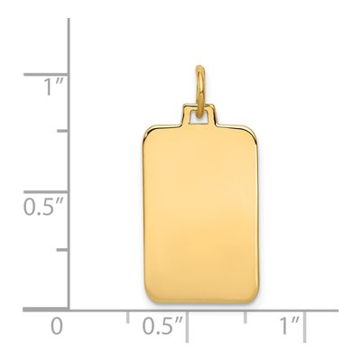14K Yellow Gold Rectangular Disc Charm – view 2