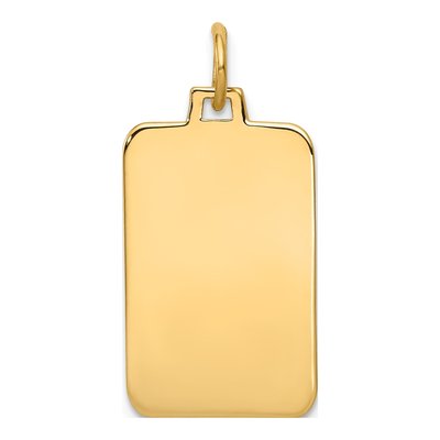 14K Yellow Gold Rectangular Disc Charm