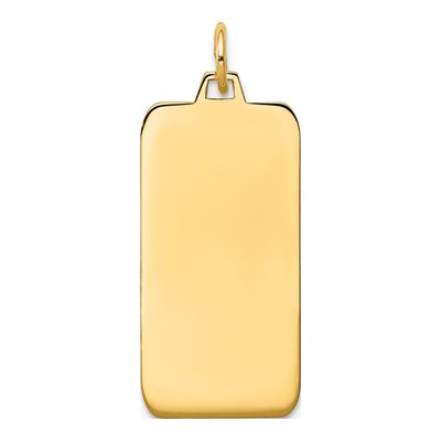 14K Yellow Gold Rectangular Disc Charm