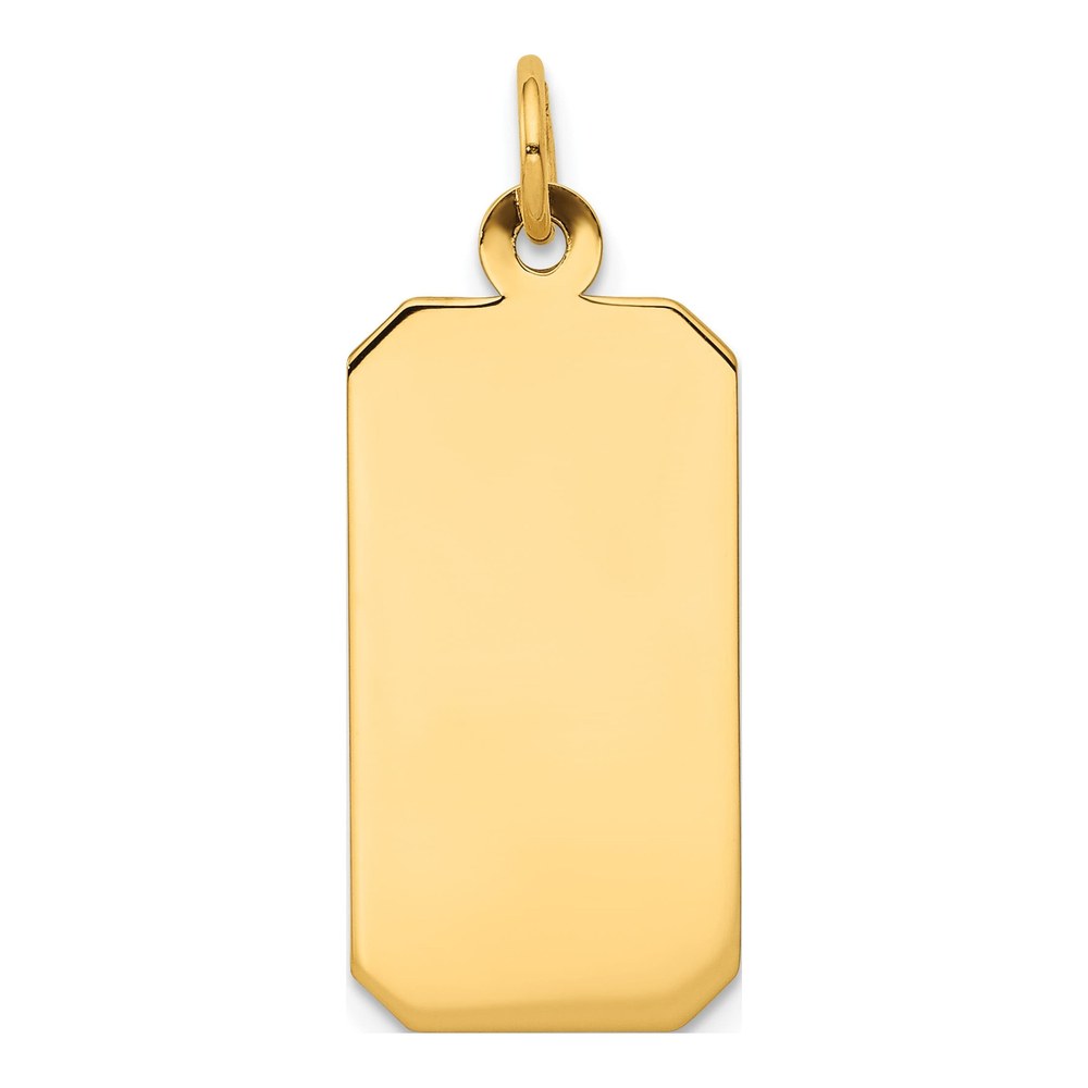 14K Yellow Gold Rectangular Disc Charm