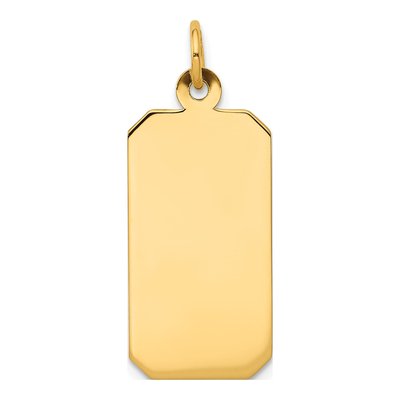 14K Yellow Gold Rectangular Disc Charm