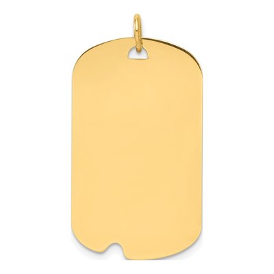 14K Yellow Gold Dog Tag Pendant