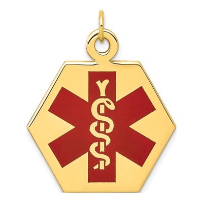 14K Yellow Gold Medical ID Pendant