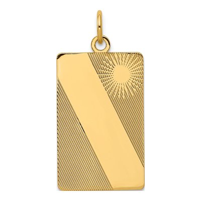 14K Yellow Gold Sunburst Disc Charm