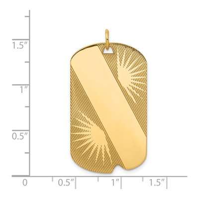14K Yellow Gold Sunburst Dog Tag Charm – view 3