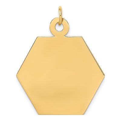 14K Yellow Gold Hexagon Medical Alert Pendant – view 4