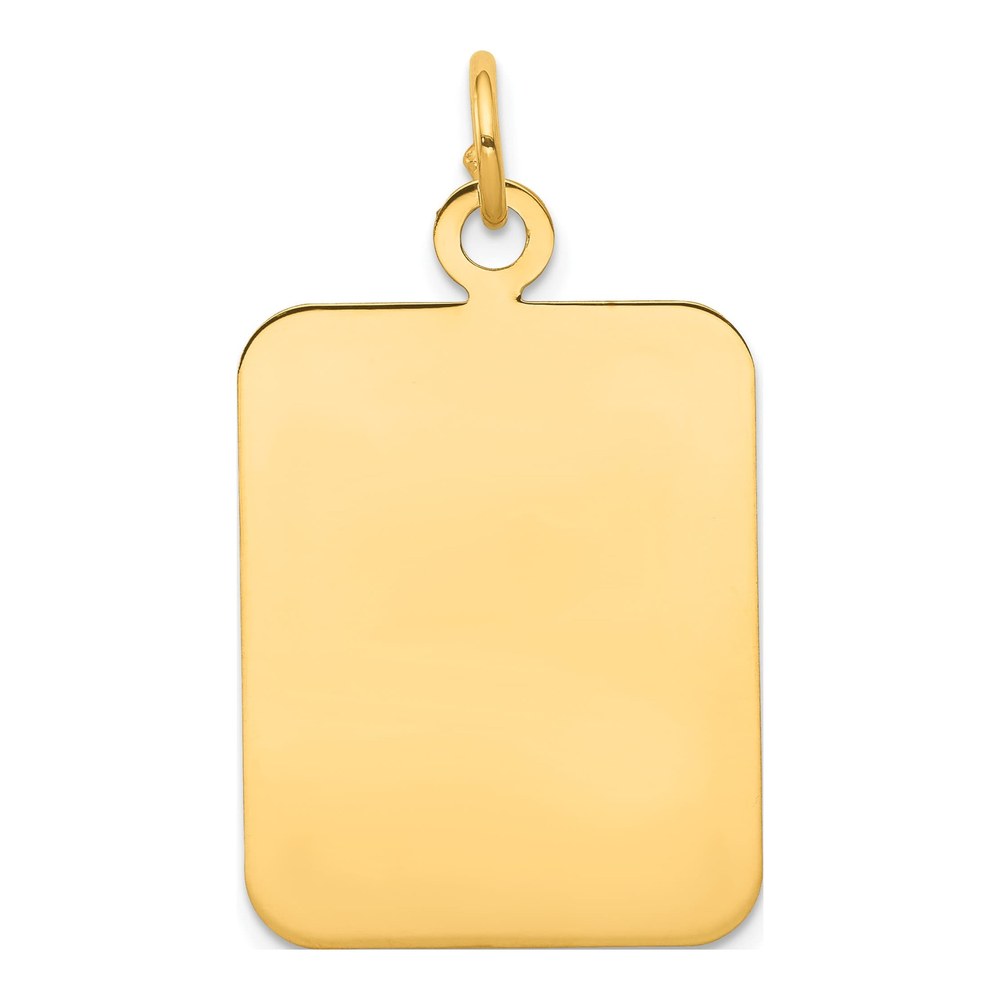 14K Yellow Gold Rectangular Disc Charm