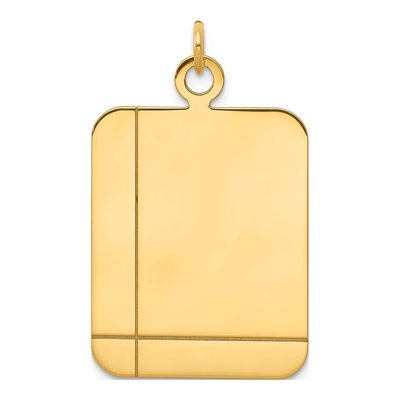 14K Yellow Gold Rectangular Disc Charm
