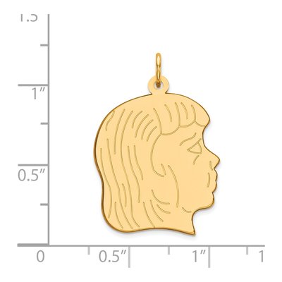 14K Yellow Gold Girl Head Charm – view 3