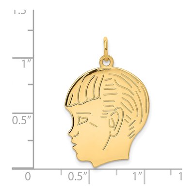 14K Yellow Gold Boy Head Charm – view 3