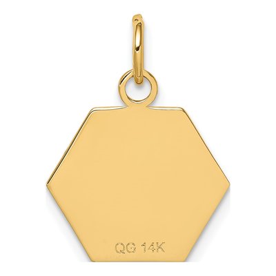 14K Yellow Gold Red Enamel Medical ID Pendant – view 5