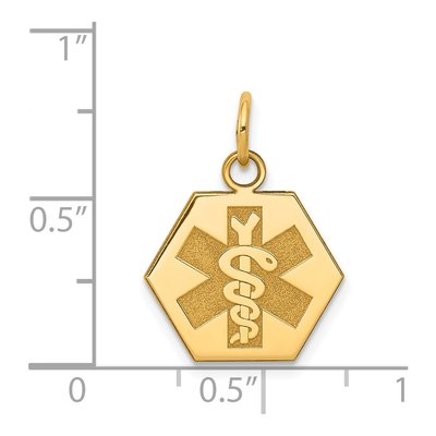 14K Yellow Gold Medical Alert Hexagon Pendant – view 3