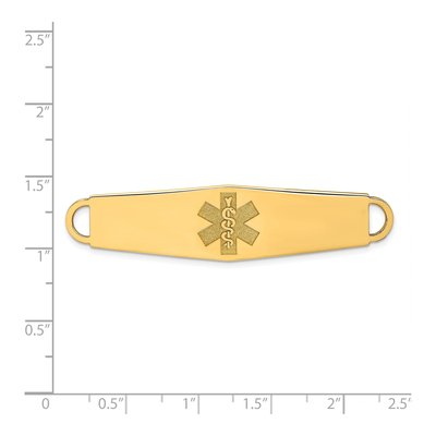 14K Yellow Gold Oval Medical ID Plate Bracelet – view 3