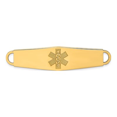 14K Yellow Gold Oval Medical ID Plate Bracelet