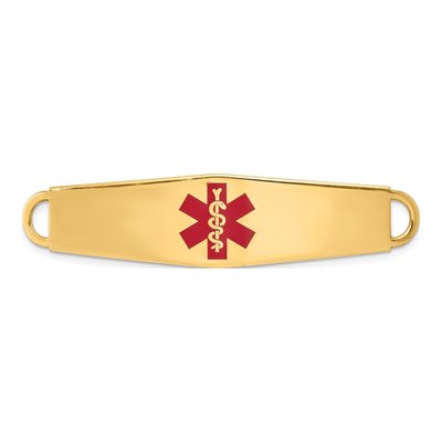 14K Yellow Gold Medical ID Plate Bracelet