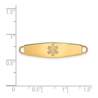14K Yellow Gold Oval Medical ID Plate Bracelet – view 3
