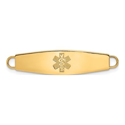 14K Yellow Gold Oval Medical ID Plate Bracelet