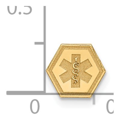 14K Yellow Gold Hexagon Medical Alert Emblem Pendant – view 3