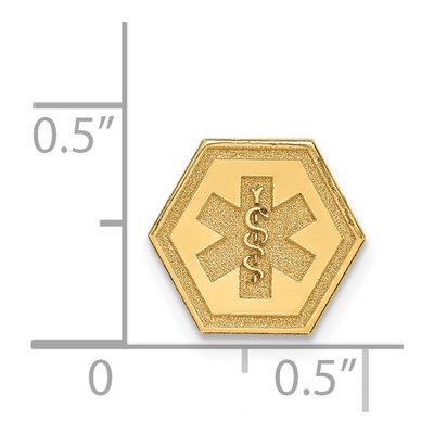 14K Yellow Gold Hexagon Medical Emblem Attachment Pendant – view 3