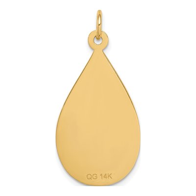 14K Yellow Gold Teardrop Medical Alert Pendant – view 4