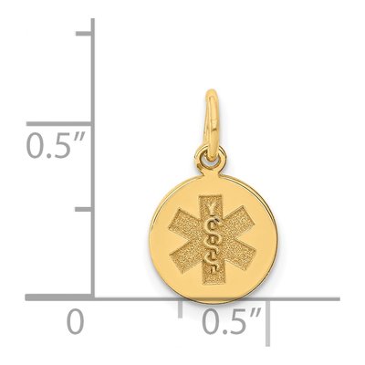 14K Yellow Gold Medical Alert Pendant – view 3
