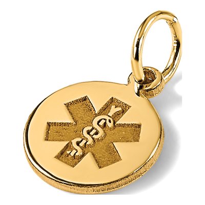 14K Yellow Gold Medical Alert Pendant – view 4