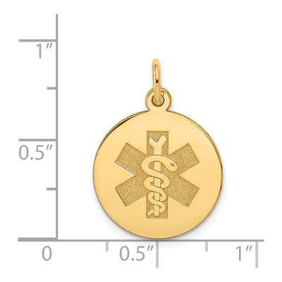 14K Yellow Gold Medical Alert Pendant – view 4