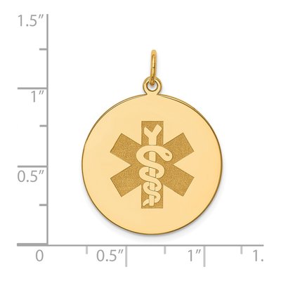14K Yellow Gold Round Medical Pendant – view 3