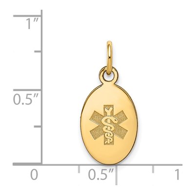 14K Yellow Gold Medical Alert Pendant – view 3