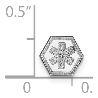 14K White Gold Hexagon Medical Emblem Attachment Pendant – view 2