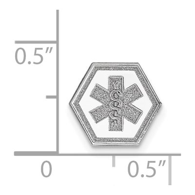 14K White Gold Hexagon Medical Emblem Attachment Pendant – view 2