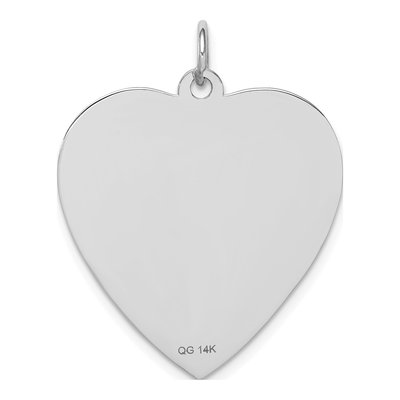 14K White Gold Red Enamel Heart Medical ID Pendant – view 4