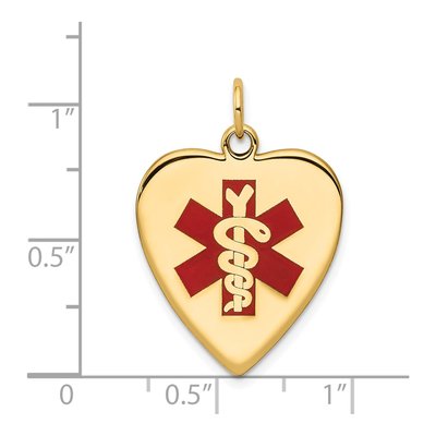 14K Yellow Gold Heart Medical Alert Pendant – view 4