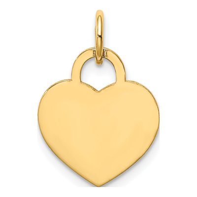 14K Yellow Gold Heart Disc Charm – view 3