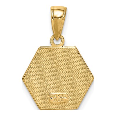 14K Yellow Gold Medical Alert Hexagon Pendant – view 5